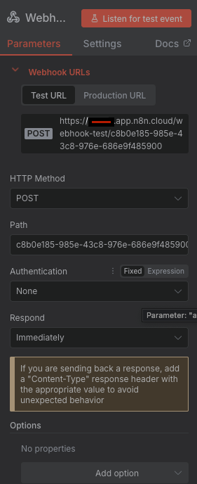n8n webhook setup