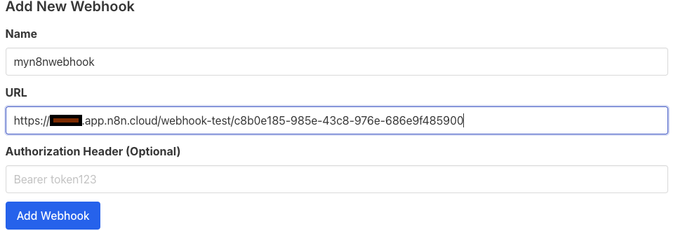 new webhook